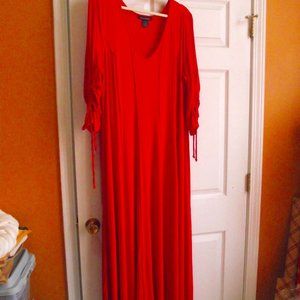 Red Piped Maxi Dress
